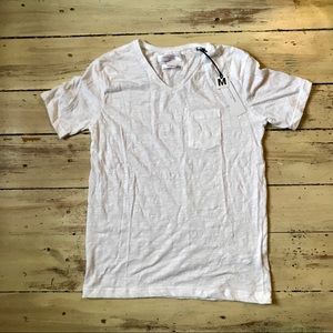 Denim & Flower White V-Neck Tee